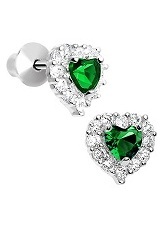 entrancing teeny cz may baby birthstone earrings